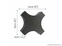 Hexa led wandlamp sw-2322 – 4w – ip54 – zwart (x2) - afbeelding 4 van  4