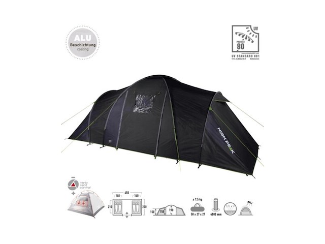 High peak como 4.0 tent donkergrijs/groen - afbeelding 2 van  3