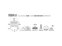 High peak ticino koepeltent 5 personen groen - afbeelding 3 van  4