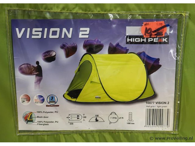 High peak vision 2 tent - ca 140x235x100cm - afbeelding 1 van  2