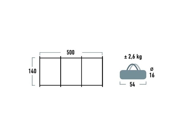 High peak windscherm mistral grijs/blauw - afbeelding 2 van  3