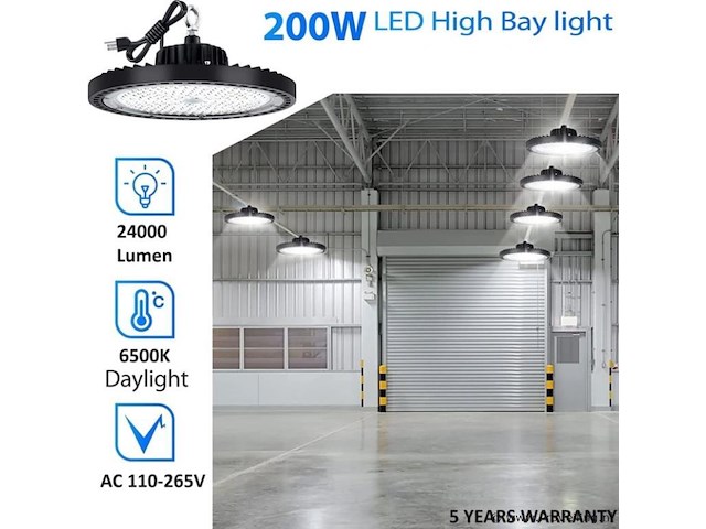 Highbay ufo 200w - pro design smd - dimbaar - koud wit 6500k x (4) - afbeelding 1 van  9