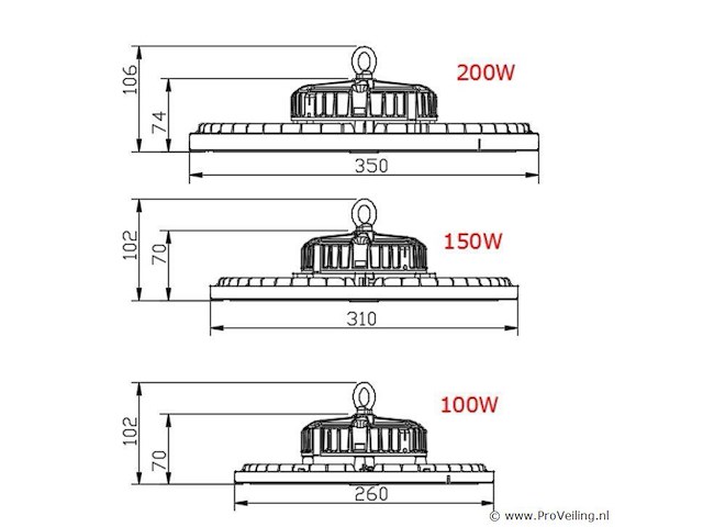 Highbay ufo 200w - pro design smd - dimbaar - neutraal wit 4000k x (8) - afbeelding 6 van  9