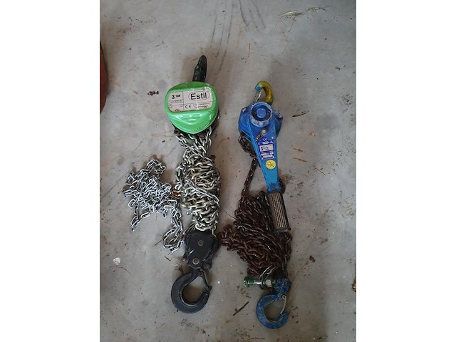 Hijs set bestaande uit handkettingtakel 3000kg en rateltakel 1500kg estil est 30 en lewis - afbeelding 1 van  10