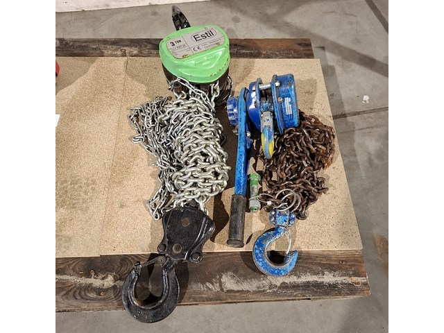 Hijs set bestaande uit handkettingtakel 3000kg en rateltakel 1500kg estil est 30 en lewis - afbeelding 3 van  10