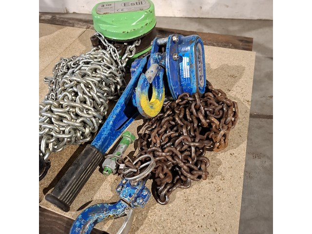Hijs set bestaande uit handkettingtakel 3000kg en rateltakel 1500kg estil est 30 en lewis - afbeelding 6 van  10