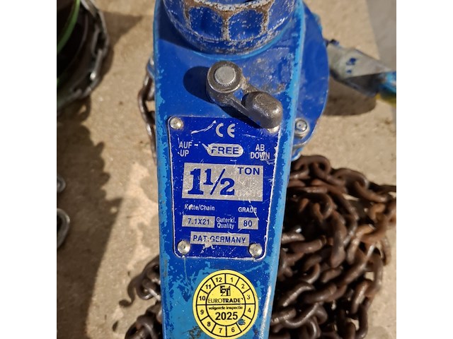 Hijs set bestaande uit handkettingtakel 3000kg en rateltakel 1500kg estil est 30 en lewis - afbeelding 8 van  10
