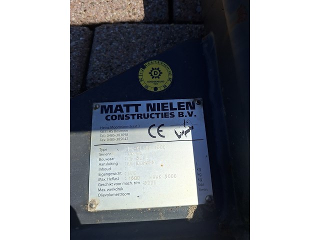 Hijsjip shovel, matt nielen, hj kl105-1500, serienummer: 39054, 2018 - afbeelding 5 van  8
