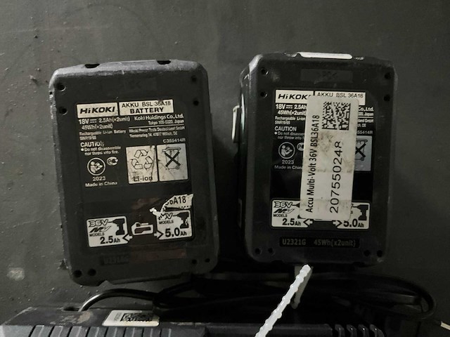 Hikoki 36 v/ 18 v multivolt accu & lader set - afbeelding 2 van  2