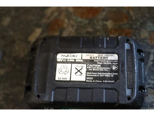 Hikoki bsl1820m li-ion accu 2.0ah, 18v - afbeelding 4 van  4