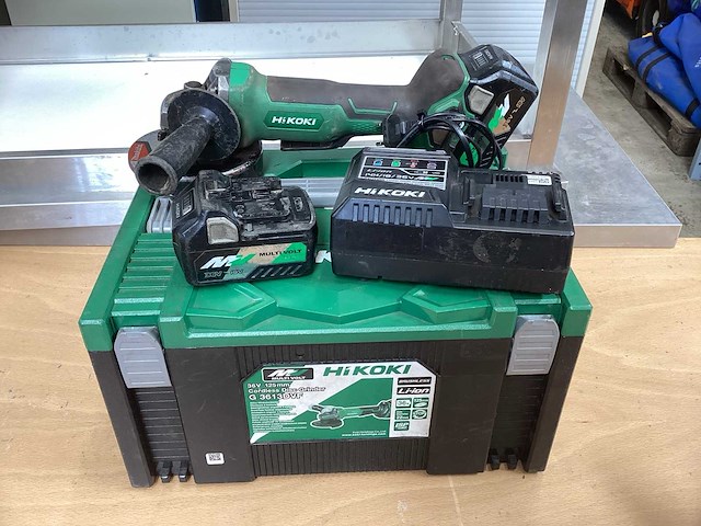 Hikoki g 3613db haakse slijpmachine 125mm incl. bsl 36a18 accu’s + uc 18ysl3 acculader + koffer - afbeelding 1 van  10