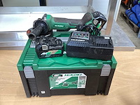 Hikoki g 3613db haakse slijpmachine 125mm incl. bsl 36a18 accu’s + uc 18ysl3 acculader + koffer - afbeelding 3 van  10