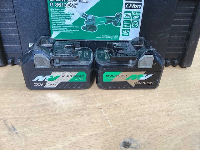 Hikoki g 3613db haakse slijpmachine 125mm incl. bsl 36a18 accu’s + uc 18ysl3 acculader + koffer - afbeelding 7 van  10