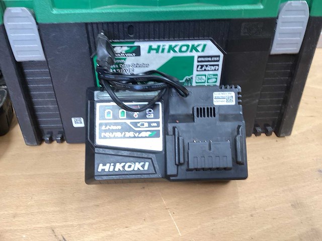 Hikoki g 3613db haakse slijpmachine 125mm incl. bsl 36a18 accu’s + uc 18ysl3 acculader + koffer - afbeelding 9 van  10