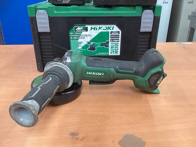 Hikoki g 3613db haakse slijpmachine incl. 2x bsl 36a18 5a accu + uc 18ysl3 acculader + koffer - afbeelding 9 van  15