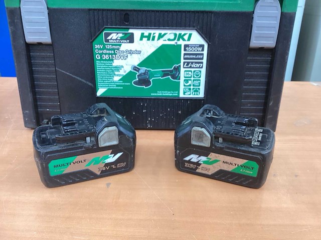 Hikoki g 3613db haakse slijpmachine incl. 2x bsl 36a18 5a accu + uc 18ysl3 acculader + koffer - afbeelding 13 van  15
