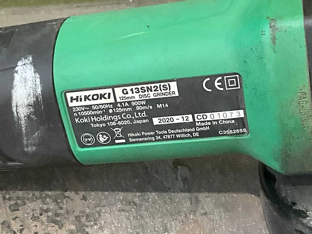 Hikoki haakse slijpmachine 125mm - afbeelding 4 van  6