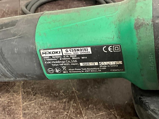 Hikoki q13sn2 haakse slijpmachine - afbeelding 4 van  5