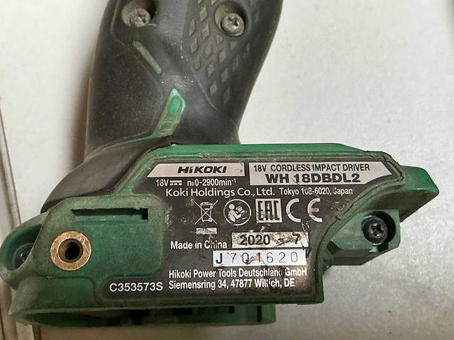 Hikoki wh18dbdl2 schroefmachine - afbeelding 2 van  2