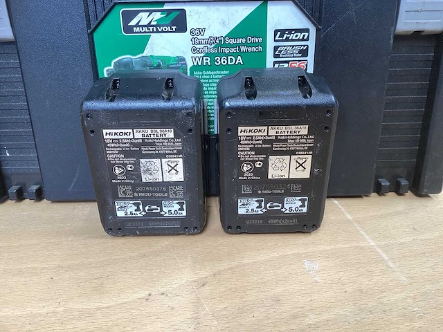 Hikoki wr 36da slagmoersleutel 3/4” - 36v incl. 2x bsl 36a18 accu’s + uc 18yfsl acculader - afbeelding 7 van  10