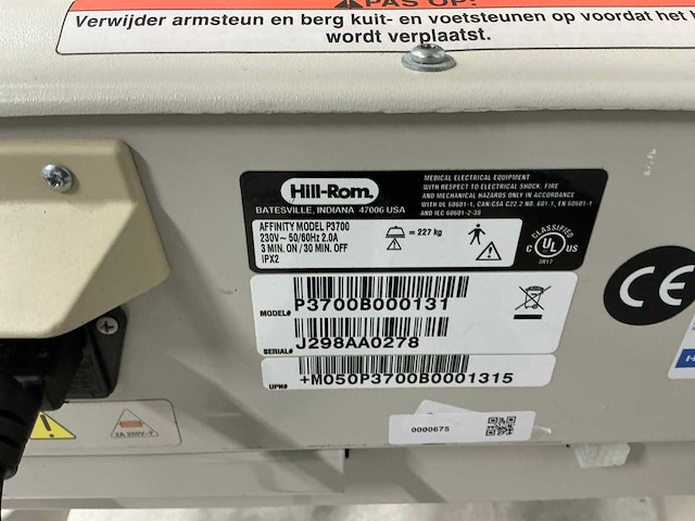 Hill-rom - affinity 4 p3700 - verlosbed - afbeelding 3 van  4