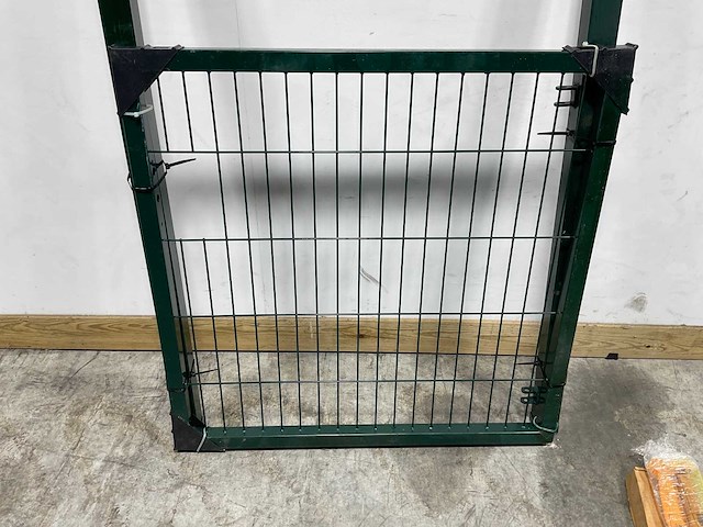 Hillfence - eco-line - enkele poort metaal 100x100 cm groen (3x) - afbeelding 9 van  12
