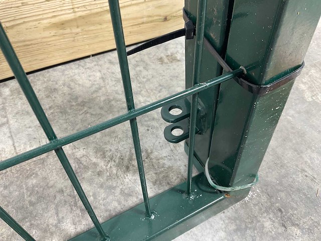 Hillfence - eco-line - enkele poort metaal 100x100 cm groen (3x) - afbeelding 10 van  12