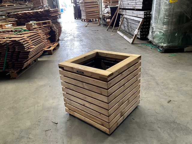 Hillhout bloembak "elan" - 50x50x50 cm (2x) - afbeelding 3 van  4