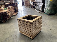 Hillhout bloembak "elan" - 50x50x50 cm (2x) - afbeelding 3 van  4