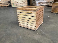 Hillhout bloembak "elan" - 50x50x50 cm (2x) - afbeelding 1 van  2