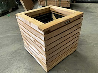 Hillhout bloembak "elan" - 50x50x50 cm (2x) - afbeelding 2 van  2