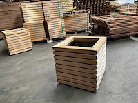 Hillhout bloembak "elan" - 50x50x50 cm (2x) - afbeelding 1 van  2
