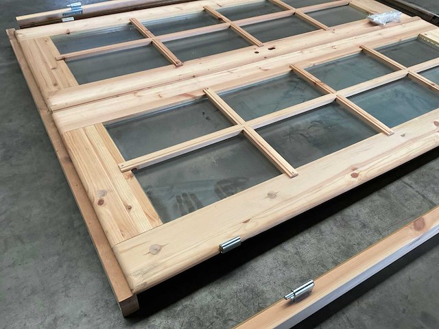 Hillhout deur in kozijn beglaasd - 186x140 cm - afbeelding 3 van  8