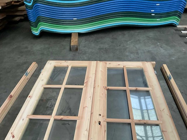 Hillhout deur in kozijn beglaasd - 186x140 cm - afbeelding 8 van  8