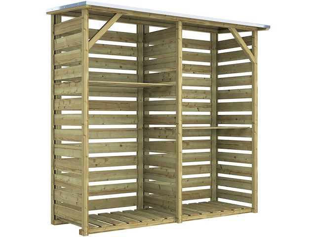 Hillhout haardhoutberging twin - 176x60x190 cm - afbeelding 1 van  4