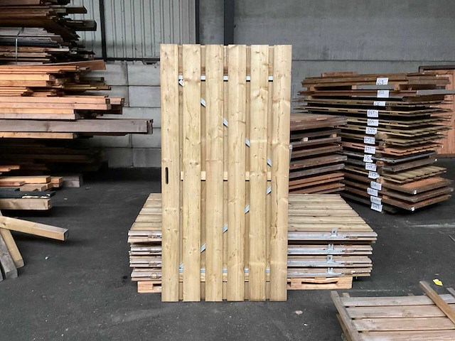 Hillhout tuinpoort metalen frame 195x100 cm - afbeelding 1 van  4