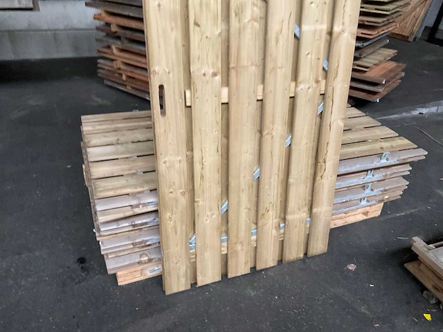 Hillhout tuinpoort metalen frame 195x100 cm - afbeelding 4 van  4