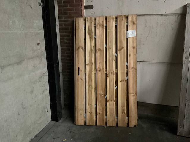 Hillhout tuinpoort metalen frame houten tuinomheining - afbeelding 1 van  5