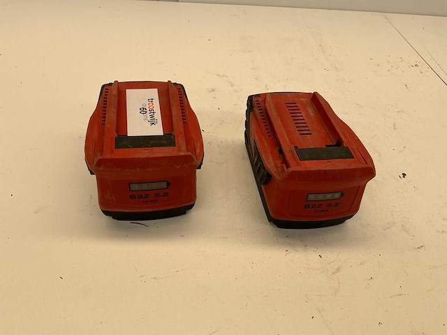 Hilti b22-5,2 amp li-ion accu (2x) - afbeelding 1 van  2