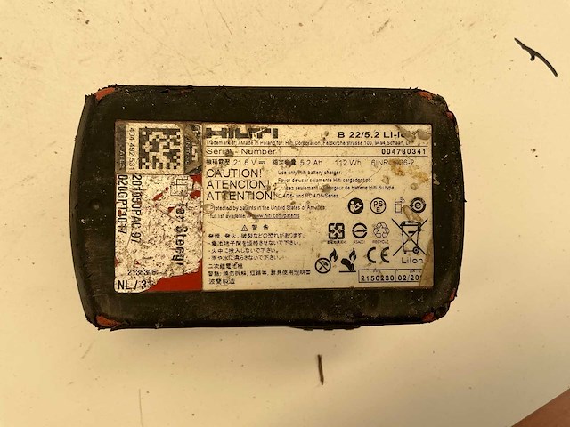 Hilti b22-5,2 amp li-ion accu - afbeelding 3 van  3