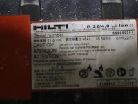 Hilti b22/4.0 li-ion accu, 21.6v - afbeelding 3 van  3