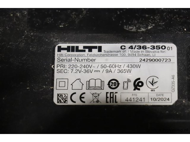 Hilti c 4/36-350 oplaadstation - afbeelding 3 van  3