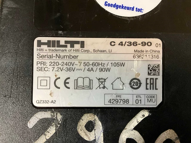 Hilti c 4/36-90 accu lader - afbeelding 4 van  4