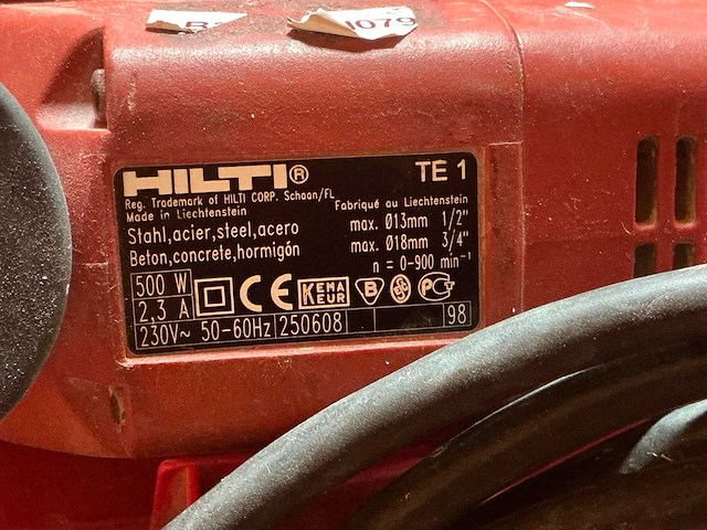Hilti te-1 boormachine - afbeelding 2 van  4