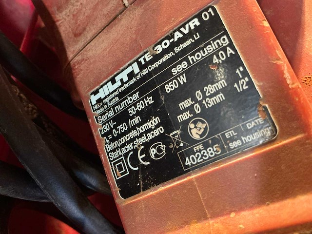 Hilti te 30 boormachine - afbeelding 3 van  3