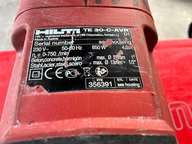 Hilti te 30-c boormachine - afbeelding 4 van  5