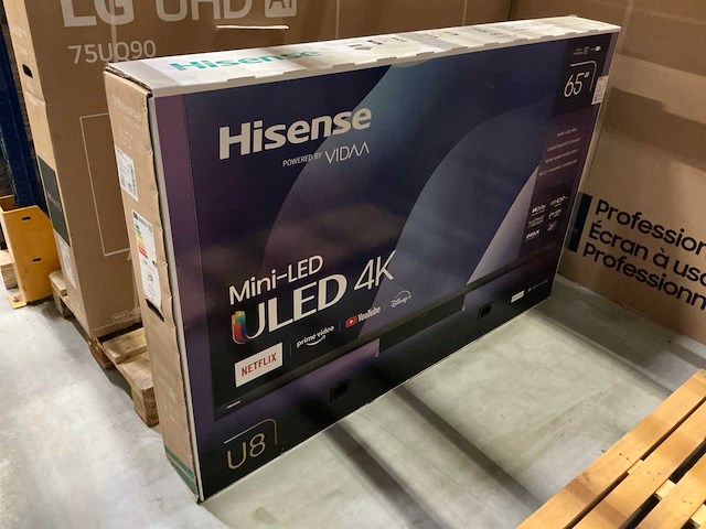 Hisense 65u8kq mini-led uled 4k 65’’ tv - afbeelding 1 van  4