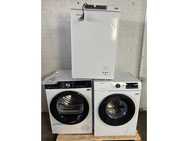 Hisense dh3s802bw3 wasdroger | hisense wf1q8041bw wasmachine | hisense mcf95e - afbeelding 1 van  7