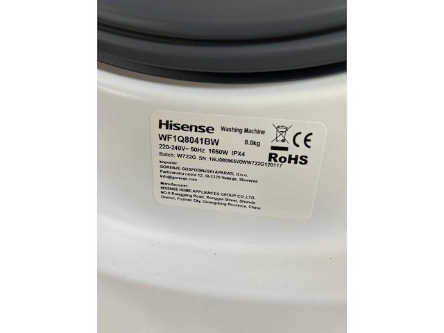 Hisense fv245n4awd vriezer | hisense wf1q8041bw wasmachine - afbeelding 3 van  5