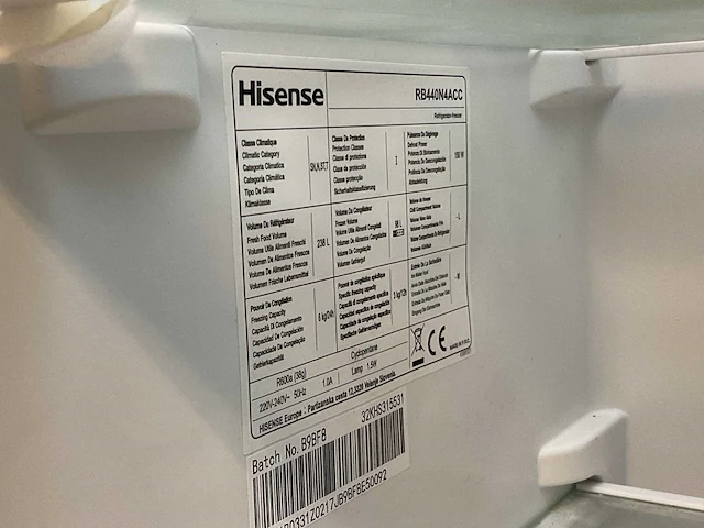 Hisense rb440n4acc koel-/vries combinatie - afbeelding 4 van  4